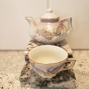 Antique Japanese Miniature Teapot & Cup.